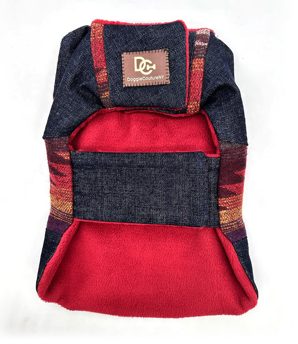 DCNY Navajo Trails Denim Duster - Red