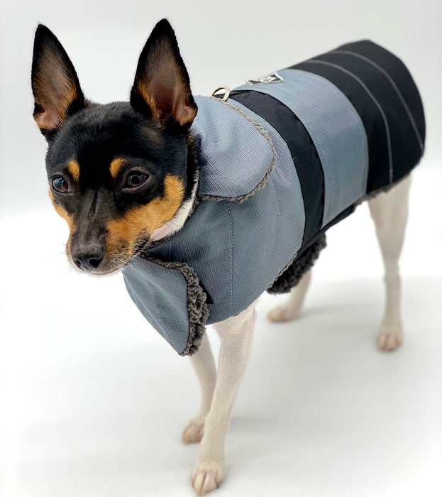 DoggieCoutureNY Water Resistant Gray & Black Coat
