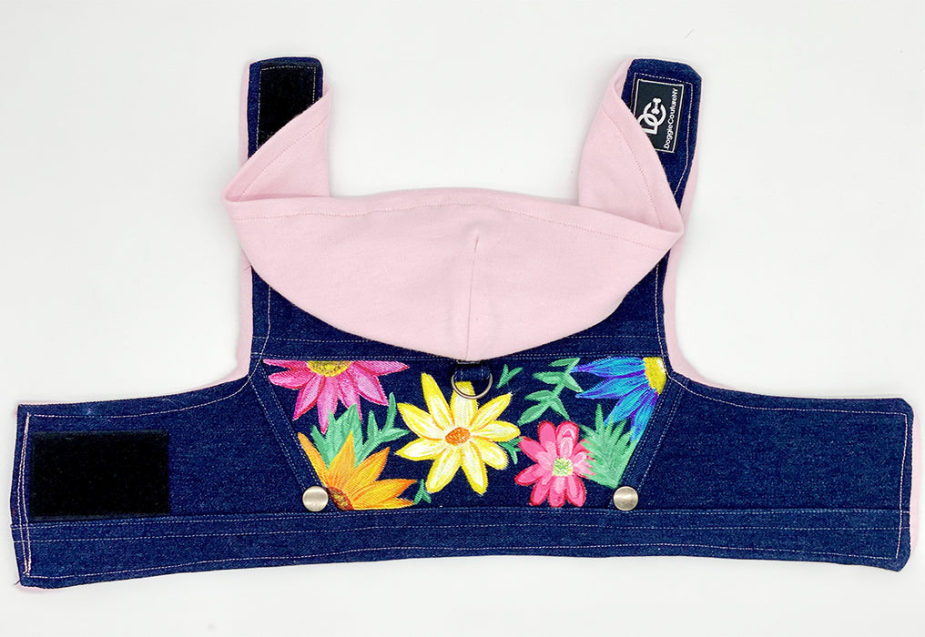 DCNY One-of-a-Kind Hand Painted Flowers Denim Vest