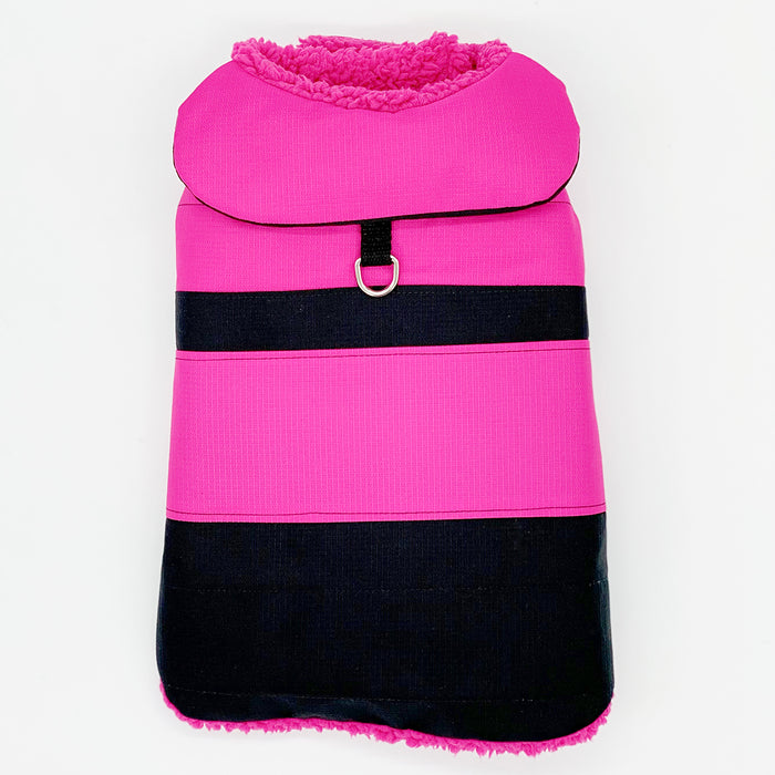 DoggieCoutureNY Water Resistant Pink & Black Coat